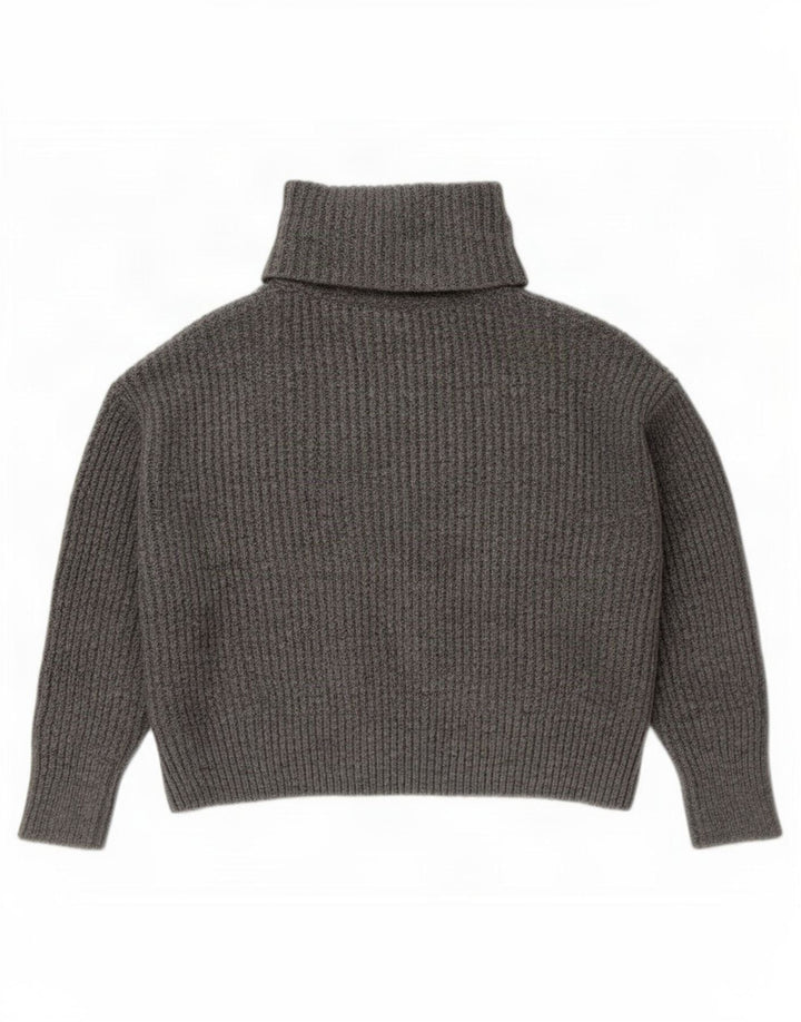 Maglione maglione oversize con collo alto da donna Zara UK 14 Acrilico grigio medio
