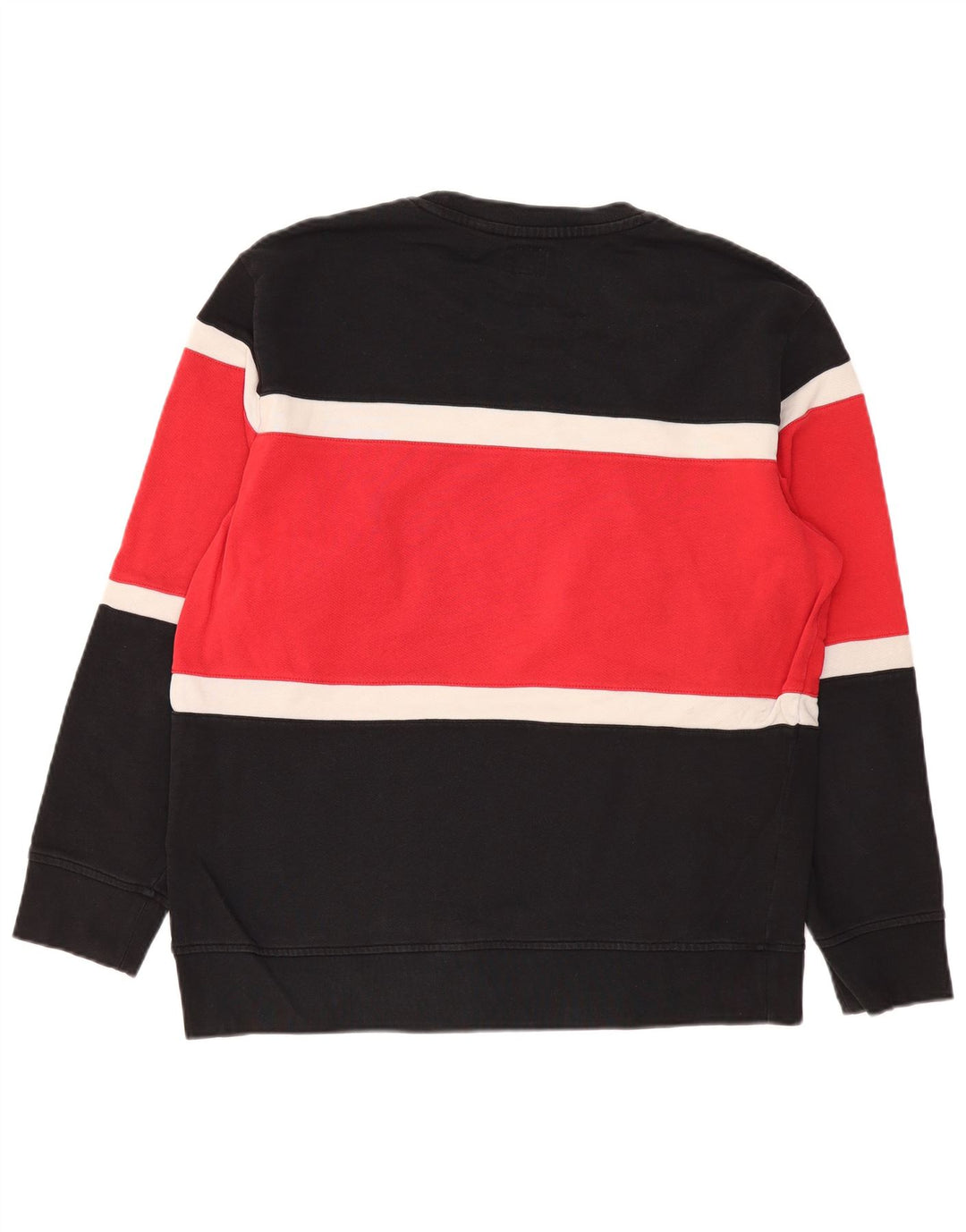 Levi's Felpa con grafica da uomo Maglione grande in cotone color block nero