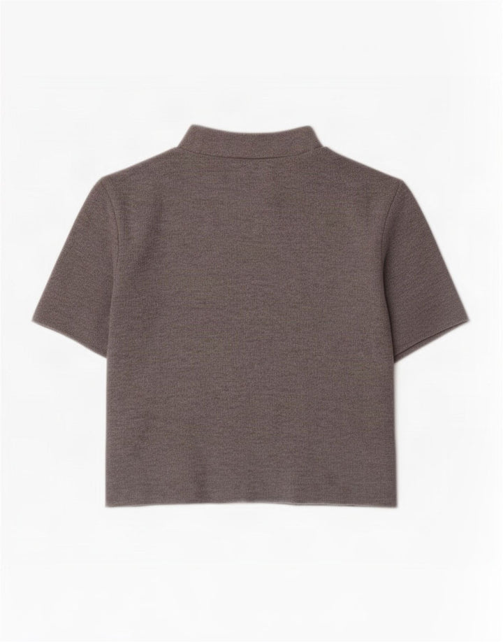 T-shirt corta da donna Zara UK 10 piccola grigia in poliestere