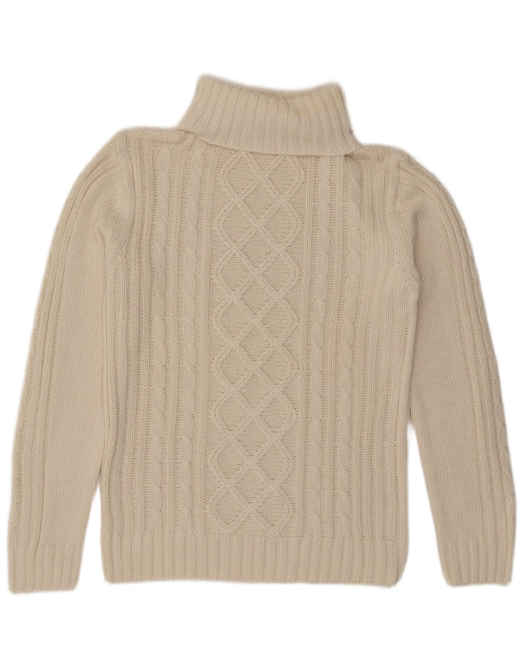 Maglione maglione collo alto da donna ESMARA UK 14 cotone bianco sporco medio