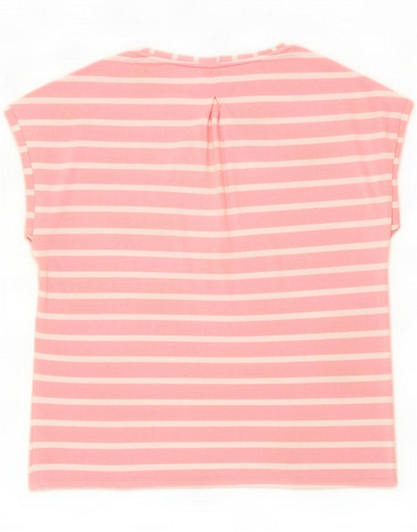 Crew Clothing T-shirt da donna Top UK 14 Large Pink Striped Modal