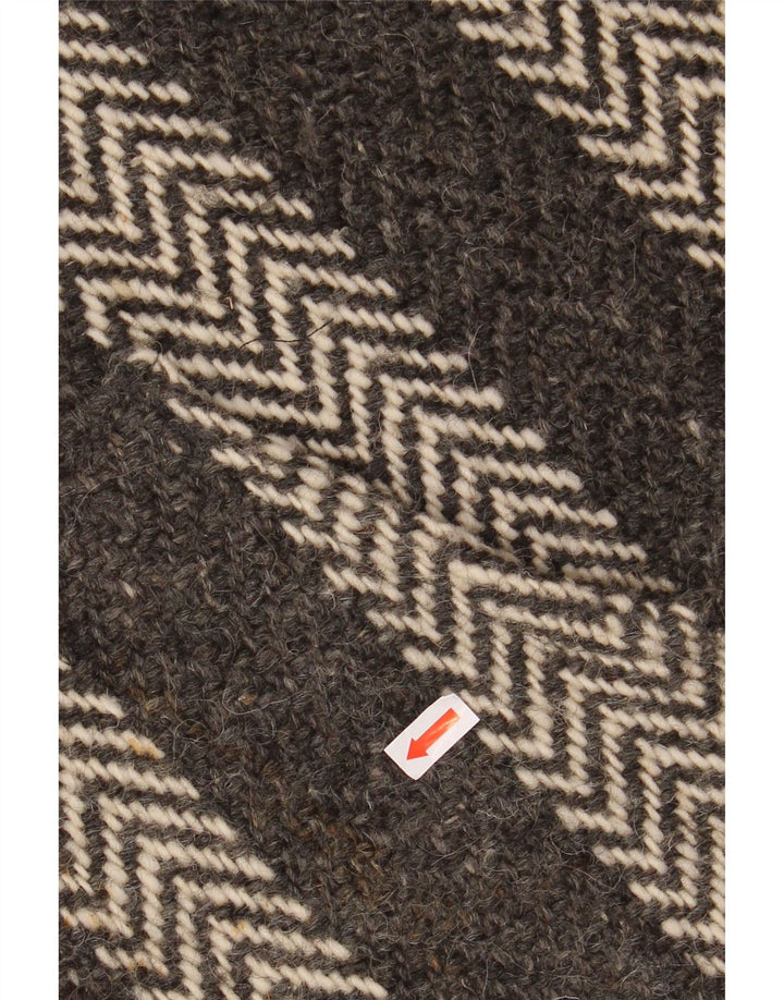 Maglione maglione collo alto da uomo VINTAGE XL grigio Chevron azteco