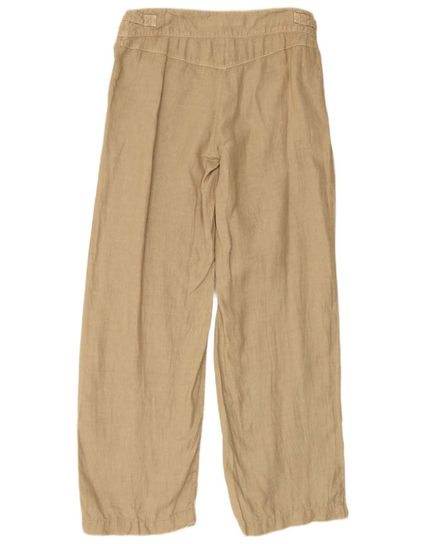 MARELLA Womens Straight Chino Trousers UK 12 Medium W32 L32 Beige Linen