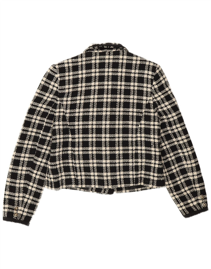 Giacca blazer doppiopetto da donna Yessica EU 40 lana a quadri nera media