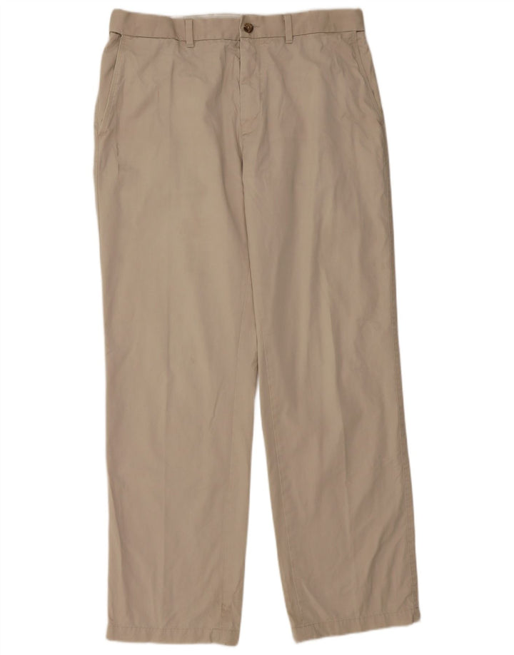 Pantaloni chino dritti da uomo Marks & Spencer W36 L33 in cotone beige