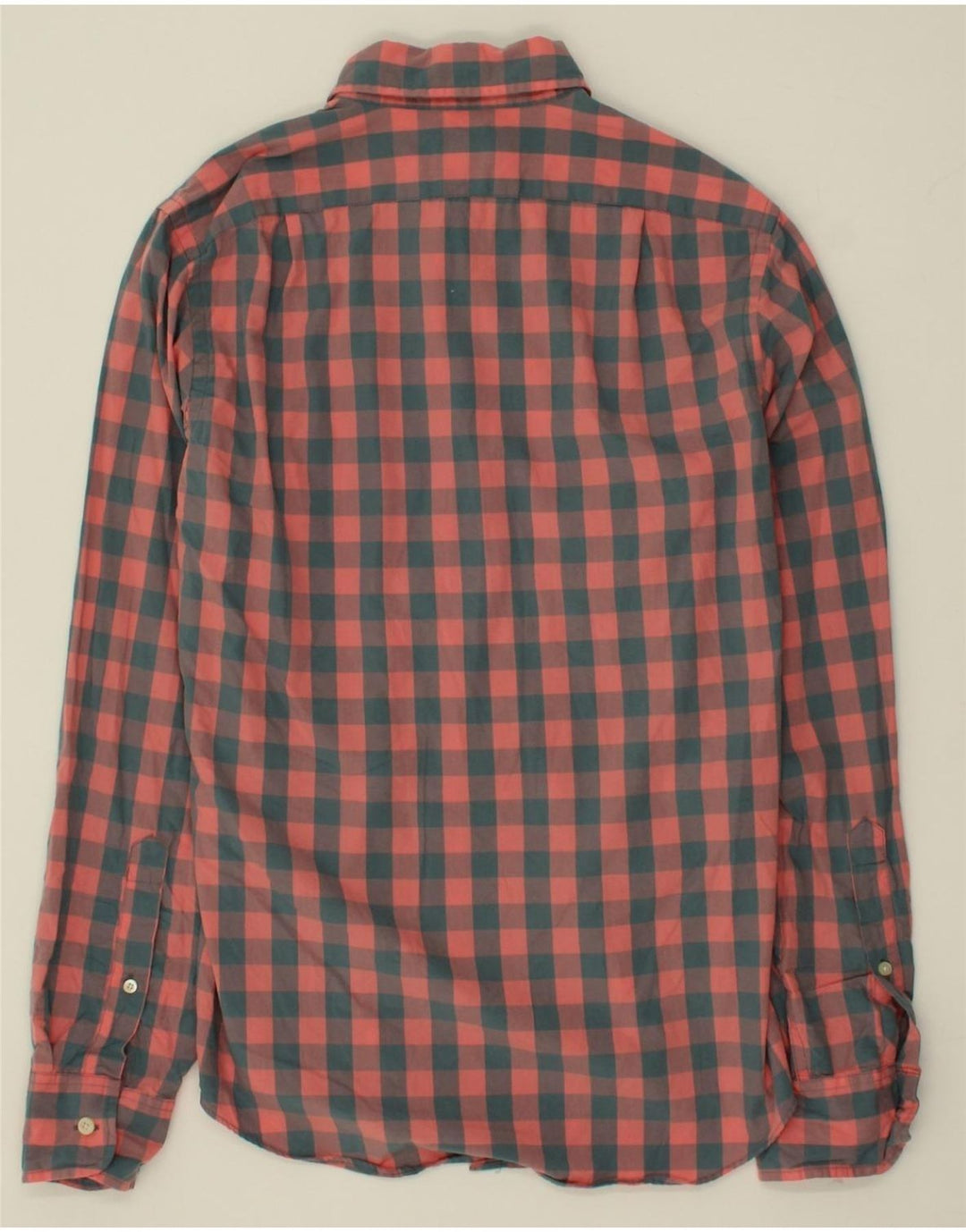J. CREW Mens Tailored Slim Fit Shirt XS Red Gingham Cotton Vintage J. Crew and Second-Hand J. Crew from Messina Hembry 