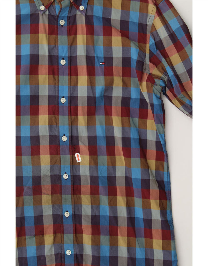 TOMMY HILFIGER Mens Custom Fit Shirt Medium Multicoloured Check Cotton Vintage Tommy Hilfiger and Second-Hand Tommy Hilfiger from Messina Hembry 