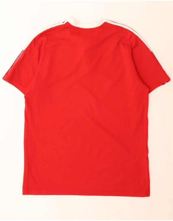 T-shirt grafica da uomo Adidas Aeroready Top in cotone color block rosso medio