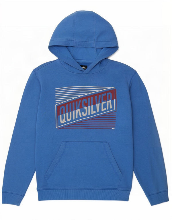 Maglione con cappuccio grafico Quiksilver per ragazzi 11-12 anni in cotone blu