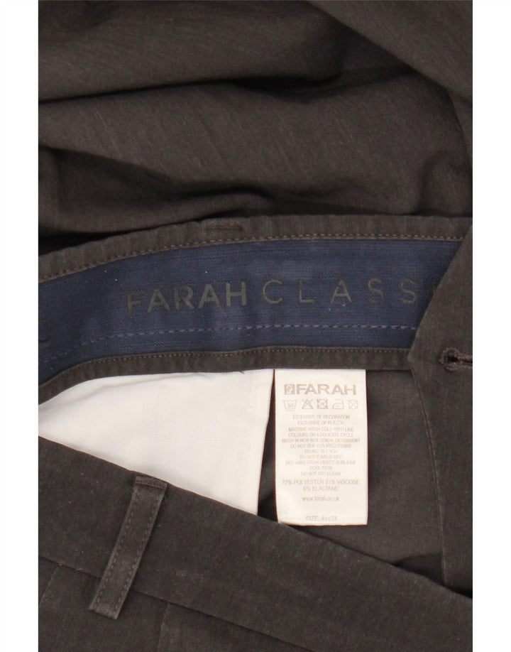 Pantaloni da abito classici slim da uomo Farah W44 L33 poliestere grigio