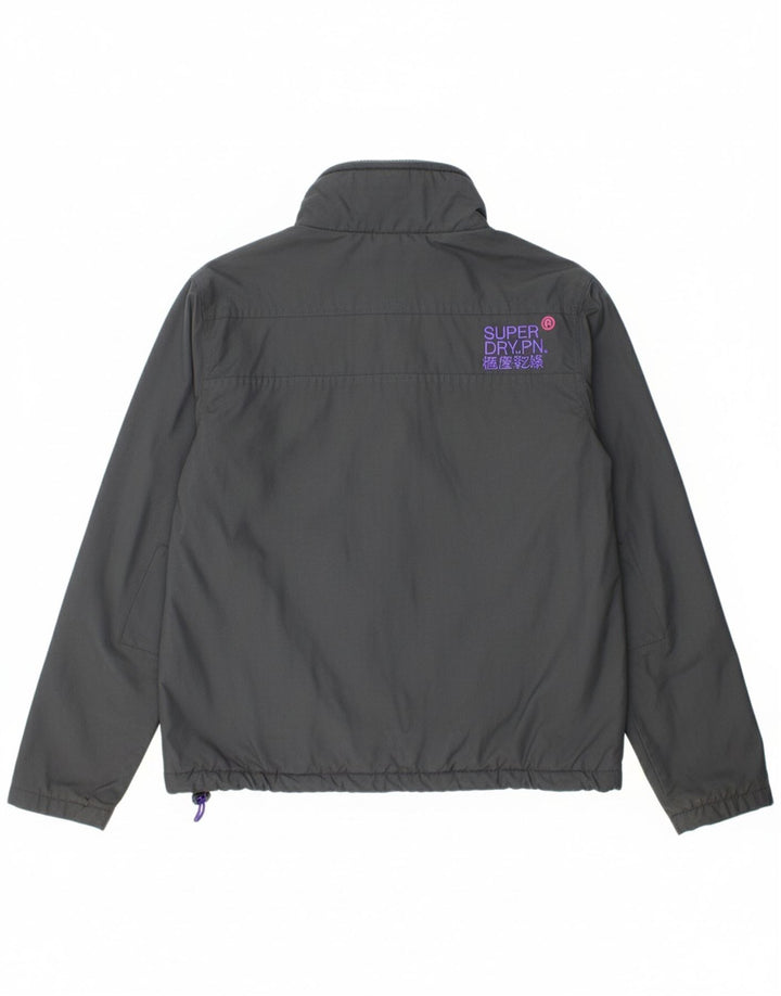 SUPERDRY Womens The Windhiker Windbreaker Jacket UK 16 Large Grey Nylon