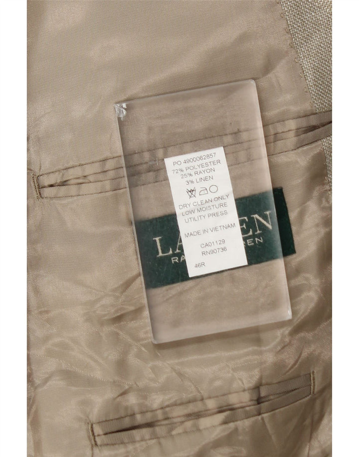 Giacca blazer a 2 bottoni da uomo Ralph Lauren UK 46 2XL poliestere grigio