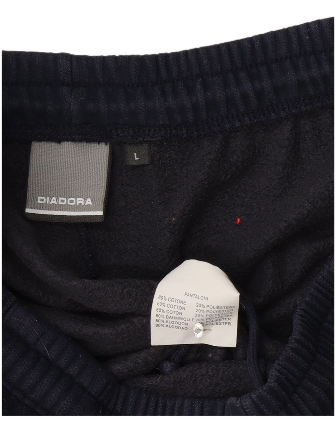 Pantaloni Tuta Uomo Diadora Large Blu Navy in Cotone