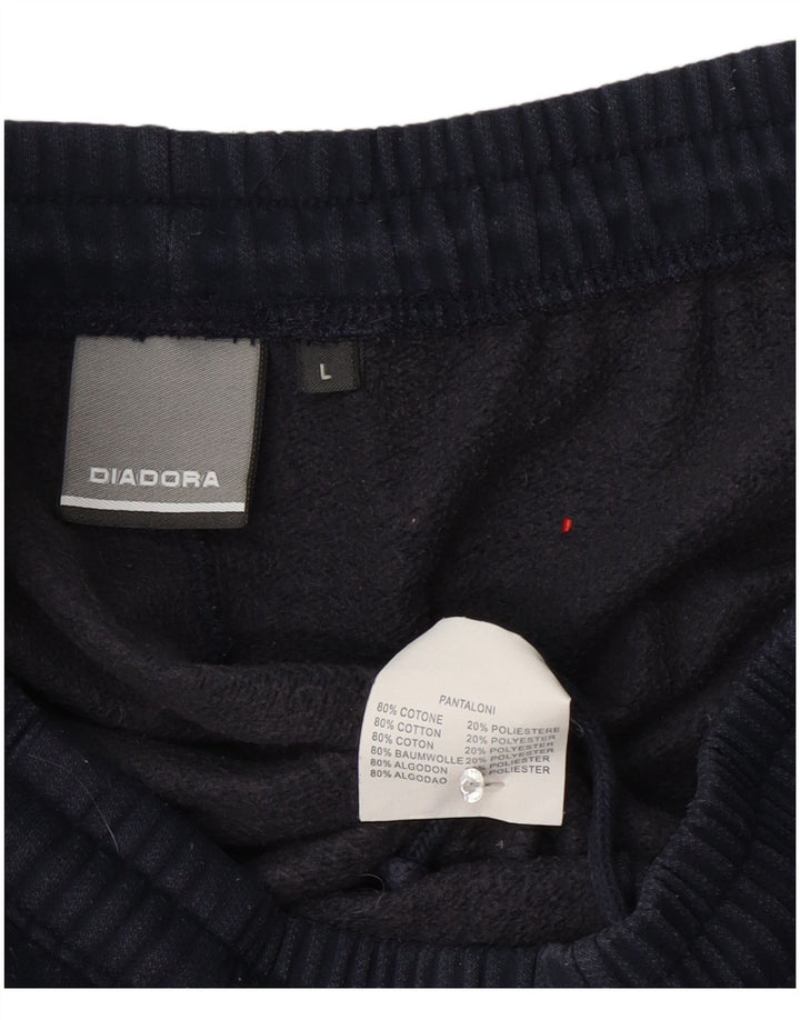 Pantaloni Tuta Uomo Diadora Large Blu Navy in Cotone