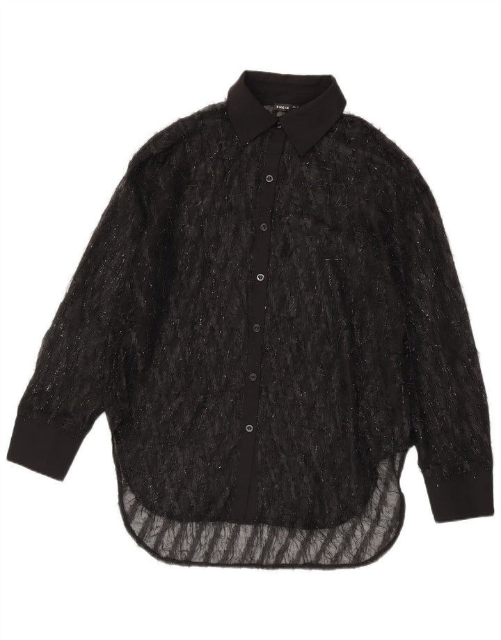 Camicetta oversize trasparente da donna di Shein UK 10 piccola nera