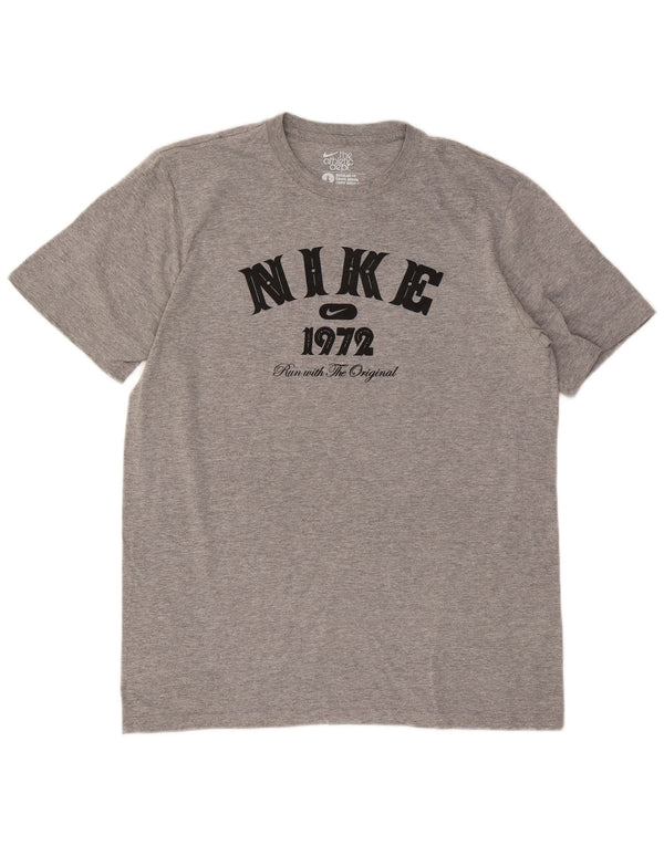 T-shirt grafica Nike da uomo con vestibilità regolare, top grande, grigio chiazzato