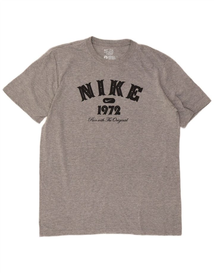 T-shirt grafica Nike da uomo con vestibilità regolare, top grande, grigio chiazzato
