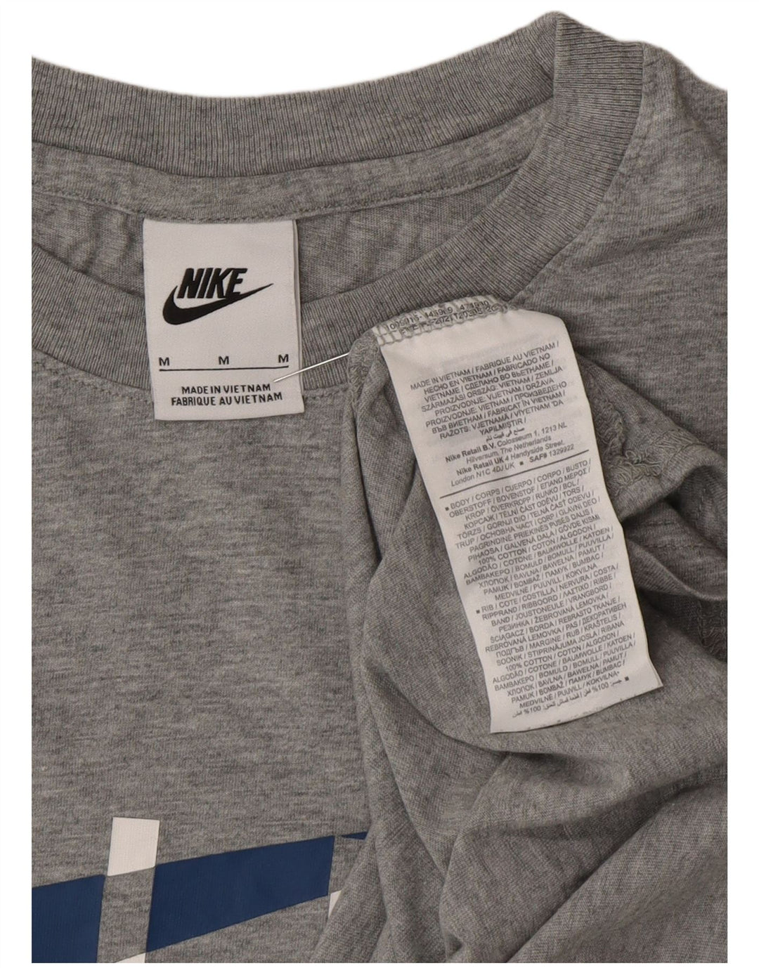 T-shirt grafica da uomo Nike Top in cotone grigio medio