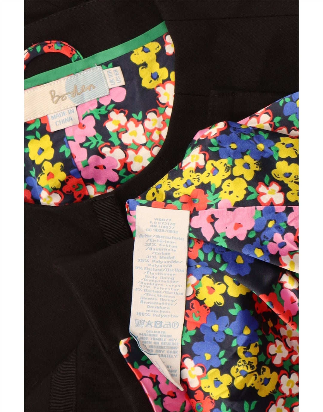 Giacca blazer da donna BODEN UK 10 piccola in cotone nero