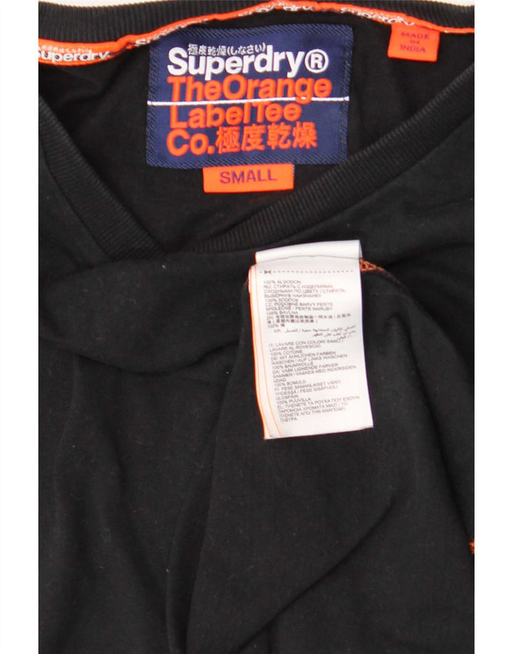T-shirt da uomo Superdry Top Small in cotone nero