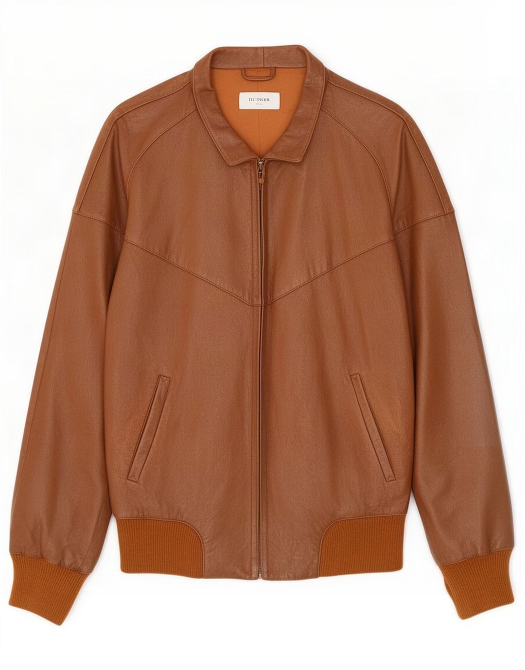 Giacca in pelle vintage da uomo IT 50 grande marrone