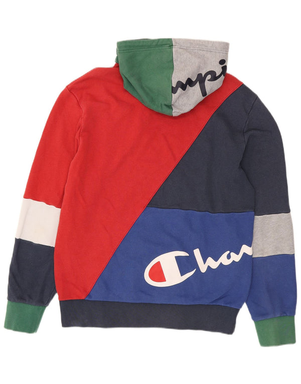 Felpa con cappuccio grafica da uomo Champion XL multicolore a blocchi di colore