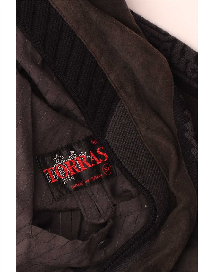 Giubbotto bomber in pelle scamosciata da uomo Torras IT 54 2XL Grigio