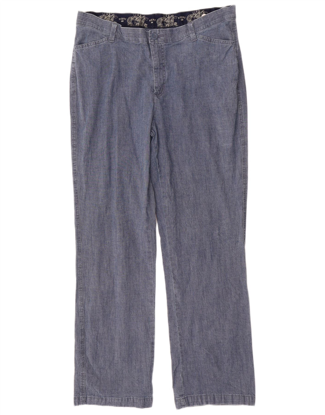 Pantaloni casual a vita alta da motociclista da donna LEE US 18 2XL W36 L31 Blu