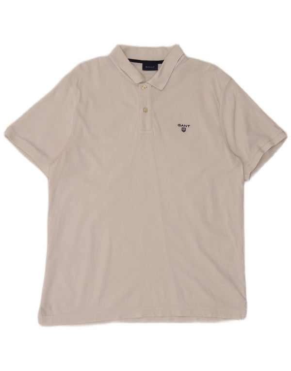 Polo da uomo Gant grande in cotone bianco