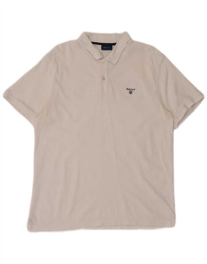 Polo da uomo Gant grande in cotone bianco