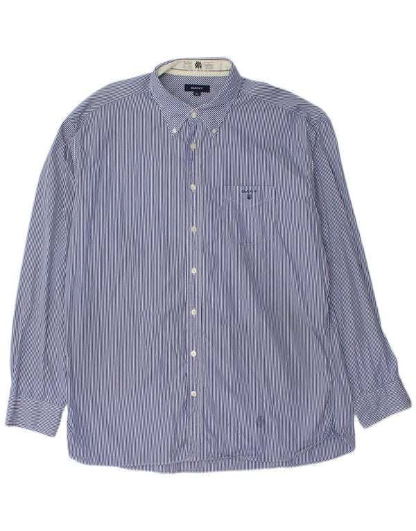 Camicia Gant Uomo 3XL Cotone Gessato Blu