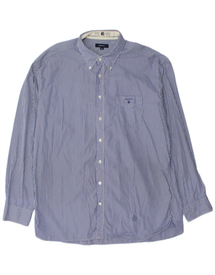 Camicia Gant Uomo 3XL Cotone Gessato Blu