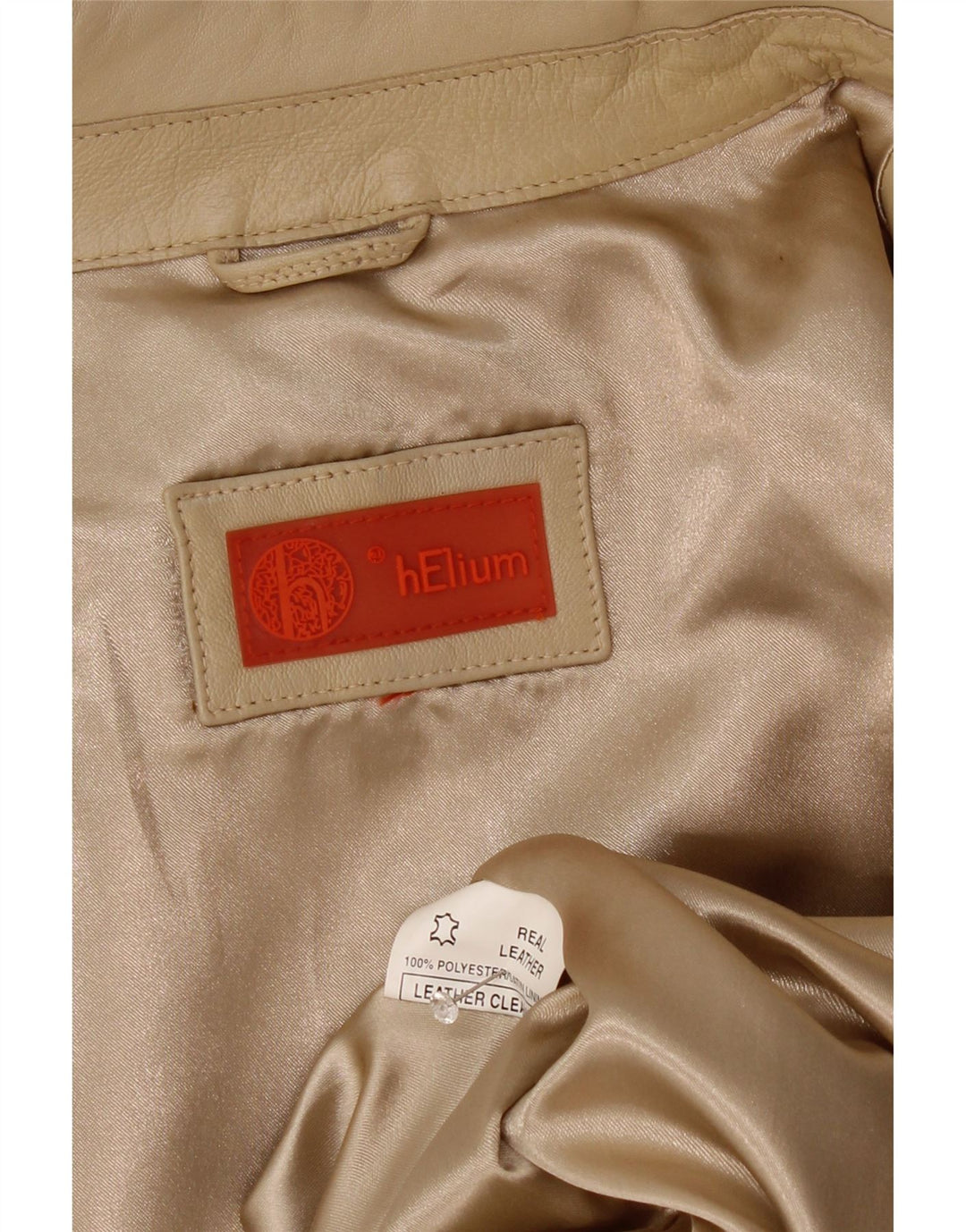 Giacca in pelle corta da donna Helium UK 14 Pelle beige media