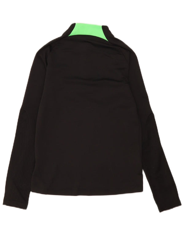 Top della tuta da ginnastica Nike da ragazzo con zip e collo, 10-11 anni, media, nera