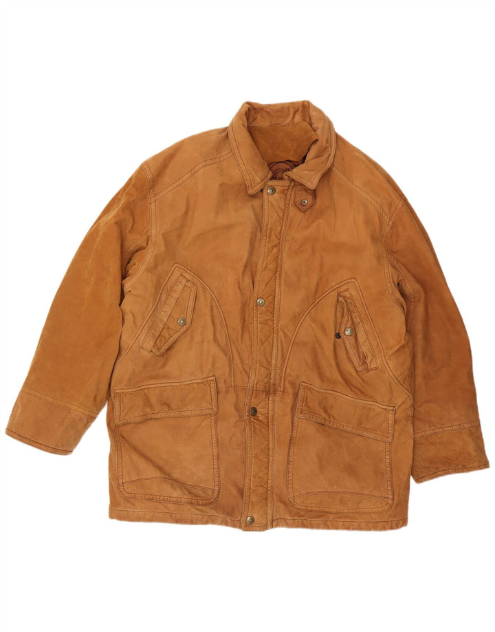Giacca vintage in pelle scamosciata da uomo IT 52 XL in pelle marrone