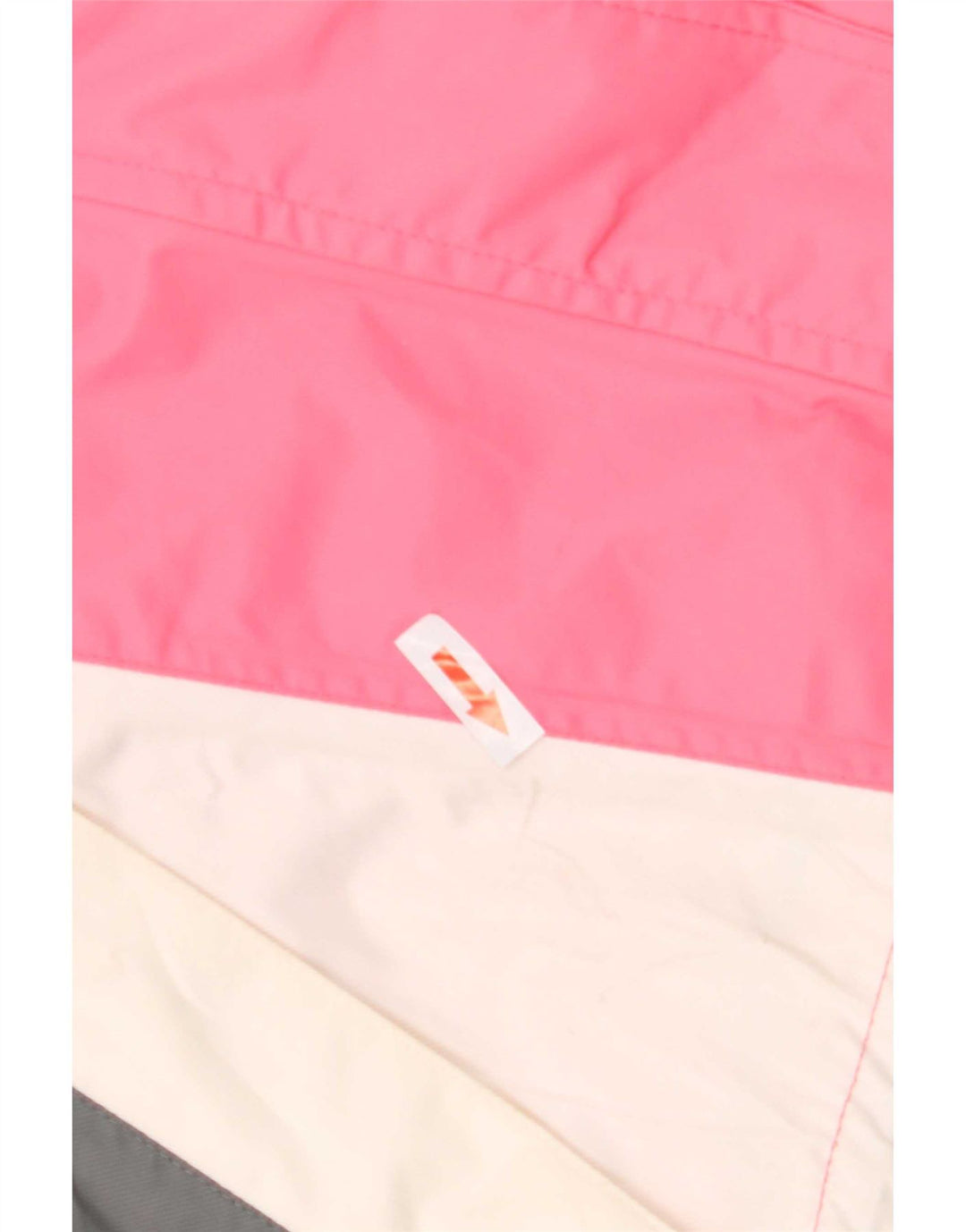 Giacca da sci vintage da donna con cappuccio UK 12 Poliammide color block rosa medio