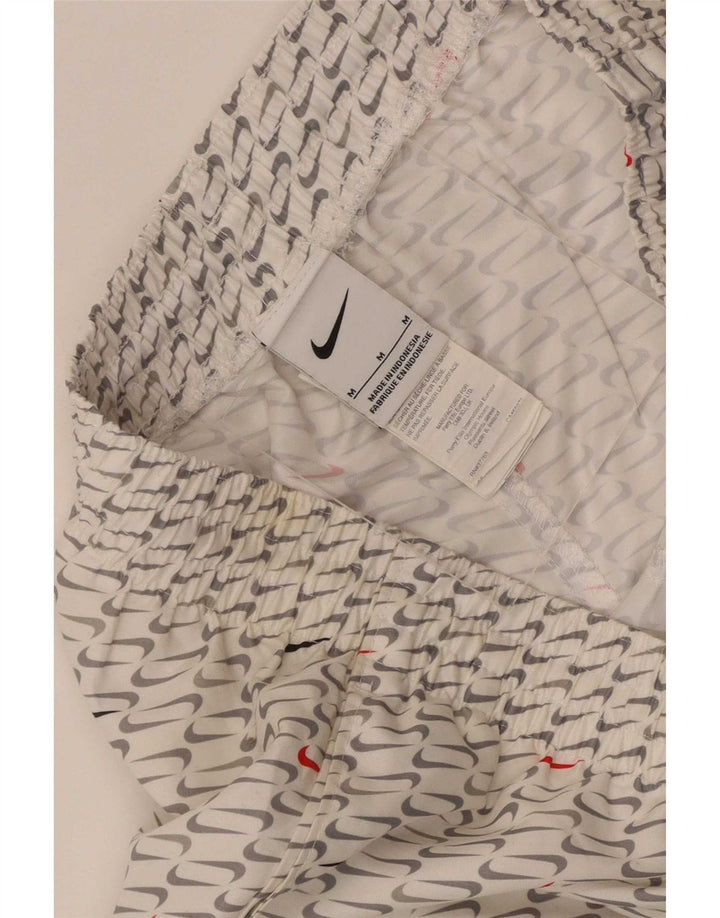 Pantaloncini sportivi grafici Nike da uomo in poliestere bianco medio