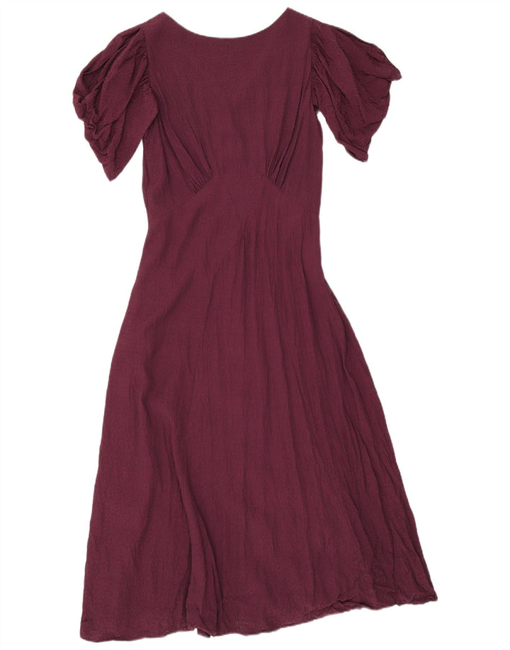 Abito lungo da donna Ted Baker taglia 2 piccola in viscosa bordeaux