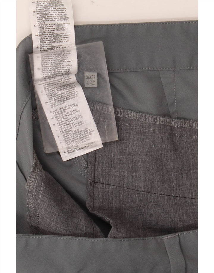 Pantaloni chino slim da uomo ADIDAS W34 L32 poliestere grigio