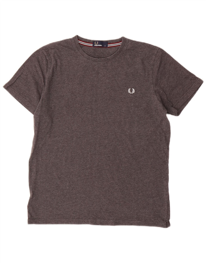 T-shirt da uomo Fred Perry Top in cotone chiazzato grigio medio