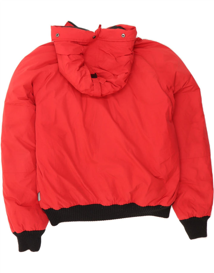 DIADORA Mens Hooded Bomber Padded Jacket UK 40 Large Red Polyester Vintage Diadora and Second-Hand Diadora from Messina Hembry 