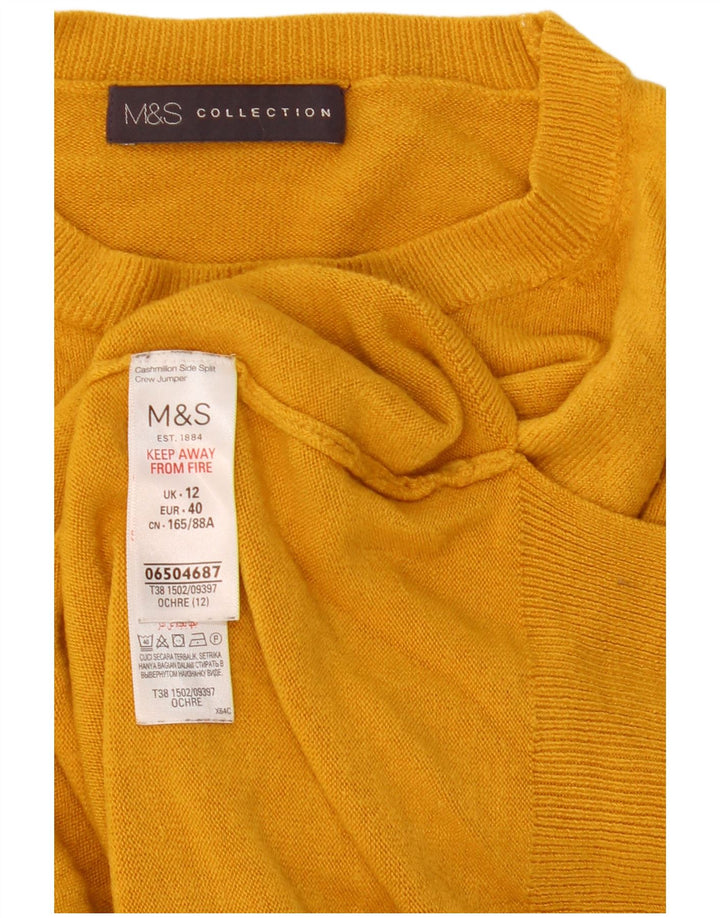 Maglione maglione girocollo da donna Marks & Spencer UK 12 Acrilico giallo medio