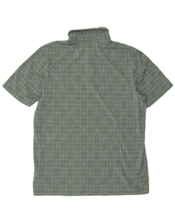 Polo Adidas da uomo in poliestere geometrico verde medio