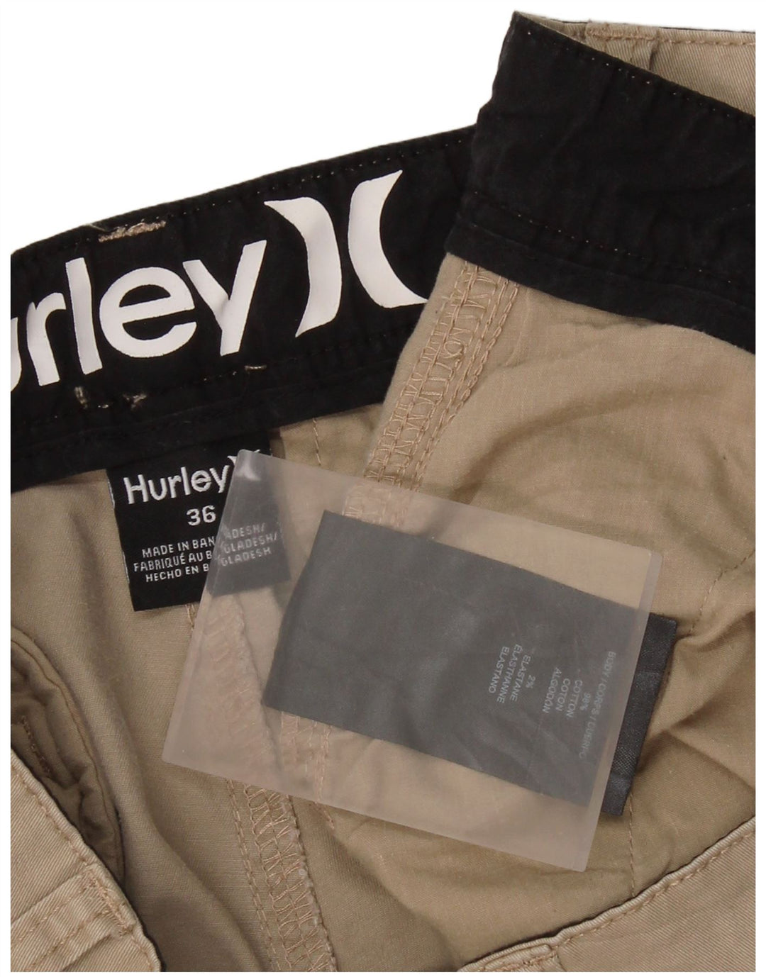 Pantaloncini chino da uomo Harley W36 grandi in cotone beige