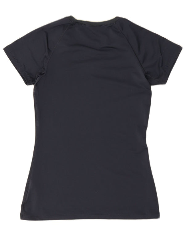 T-shirt da donna Nike Dri Fit Top UK 12 medio blu navy poliestere