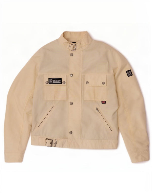 Giacca da corsa da donna Belstaff UK 12 nylon bianco sporco medio