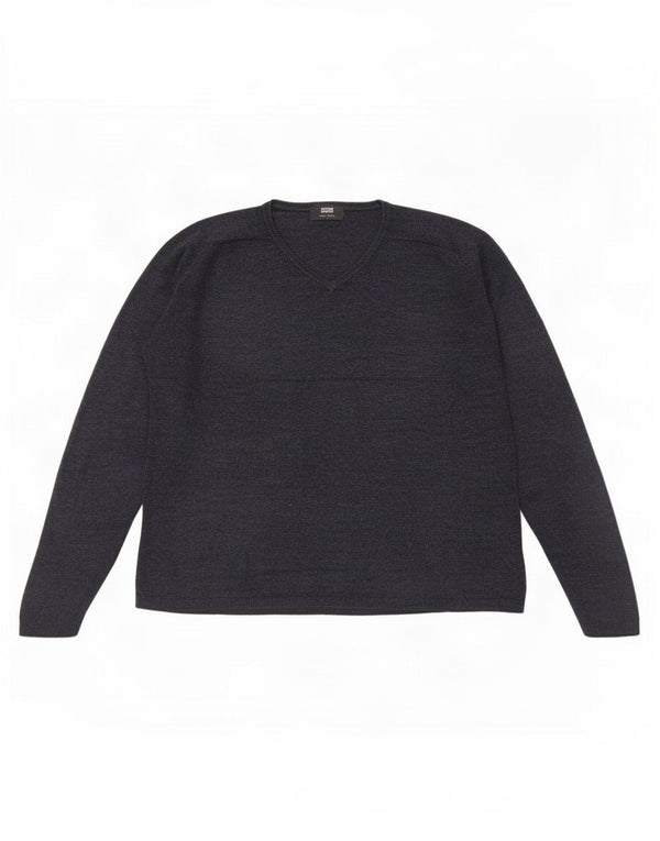 Maglione da uomo con scollo a V Marks & Spencer grande in acrilico blu navy