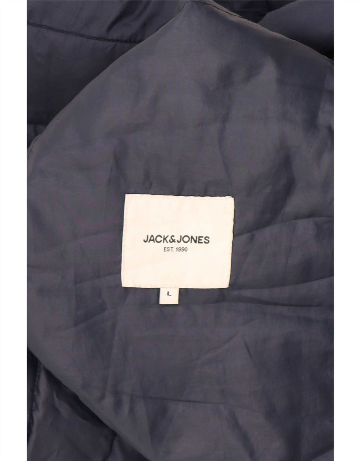 Giacca imbottita da uomo Jack & Jones UK 40 Large in poliestere color block blu navy