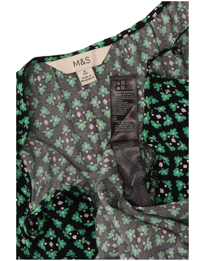 Abito sottoveste da donna Marks & Spencer UK 6 XS verde a quadri in viscosa