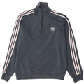 Felpa Adidas da uomo con zip e collo, in cotone grigio medio